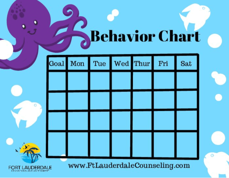 A behavior chart with an octopus on it.